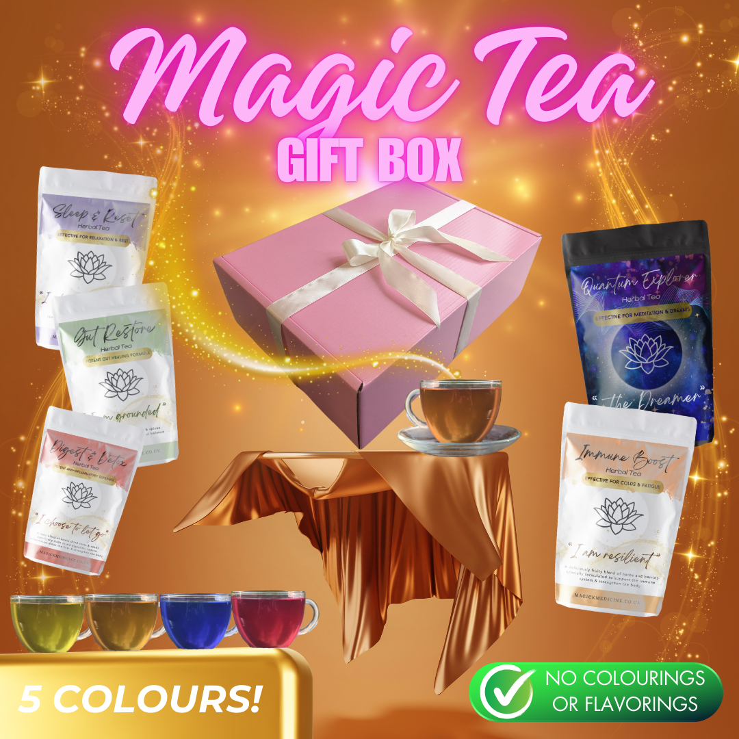 Magic Teas Gift Box catalogue photo - colourful potions, various flavours and benefits for holistic health