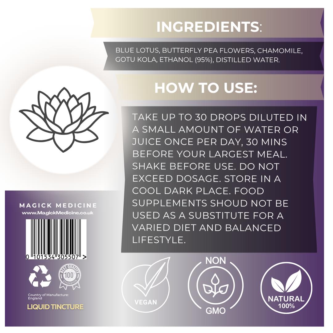 Herbal Tincture DREAM DROPS back label usage instructions