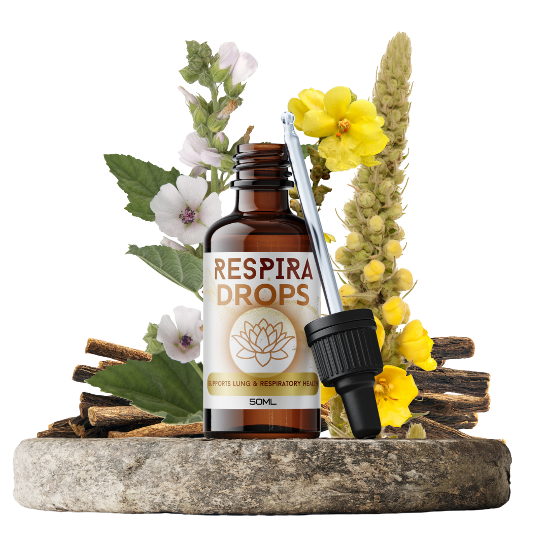Herbal Tincture RESPIRA DROPS with all herbal support, mullein leaf, marshmallow leaf, licorice root