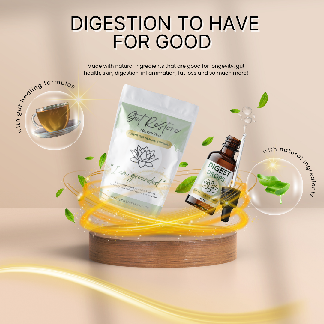 Herbal Tincture DIGEST DROPS D-TOX Liver Tincture 50ml with tummy tea bundle image