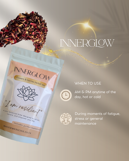 When to drink InnerGlow: daytime, hot or iced. Caffeine-free