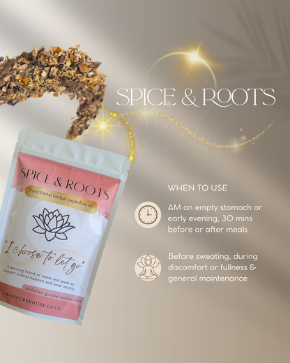 When to drink Spice & Roots: daytime or early evening. Caffeine-free