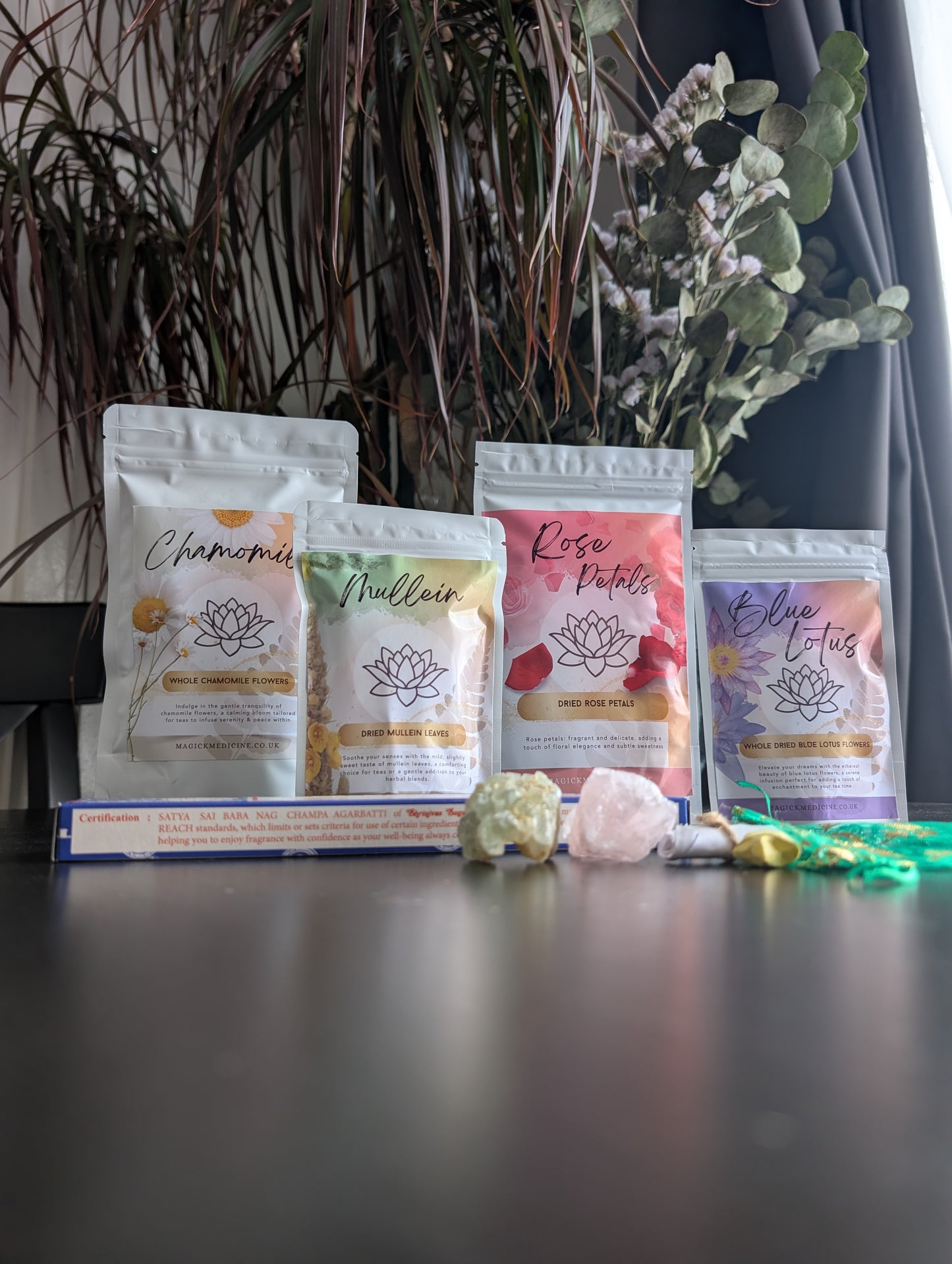 The Flower Ritual Set of loose botanicals and ritual pieces