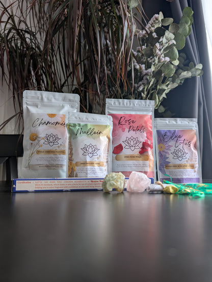 The Flower Ritual Set of loose botanicals and ritual pieces