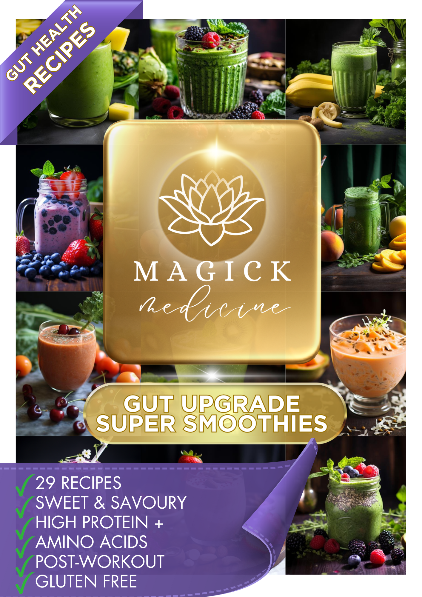 SUPER SMOOTHIES Gut Upgrade Recipe eBook! Level up, Juicing, Active, Workouts, Clean